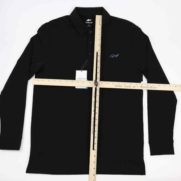 Greg Norman Attack Life  Mens Polo Table Shirt Black RapiDry Long Sleeve S New - Picture 5 of 12